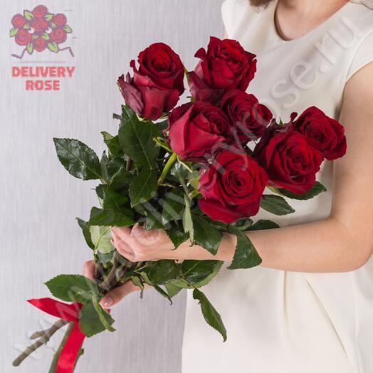 9 гигантских красных роз 160 см