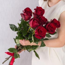 9 гигантских красных роз 160 см