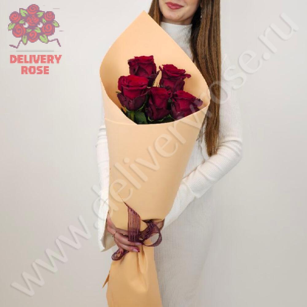 7 гигантских красных роз 160 см